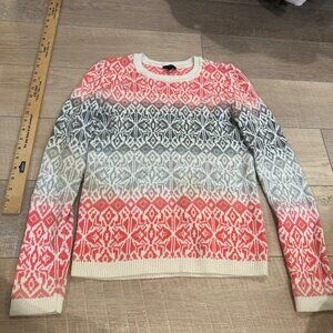 TALBOTS WOMENS GRAY AND PINK SWEATER SIZE XS